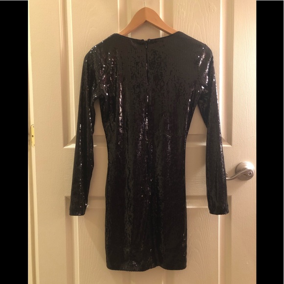 [F21] Black Long Sleeve Sequin Dress - Picture 5 of 8